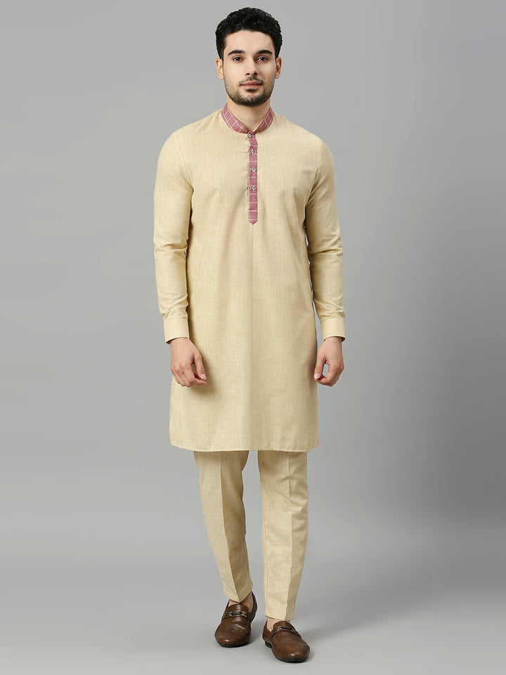 Kurta Set with Jute Cotton Nehru Jacket