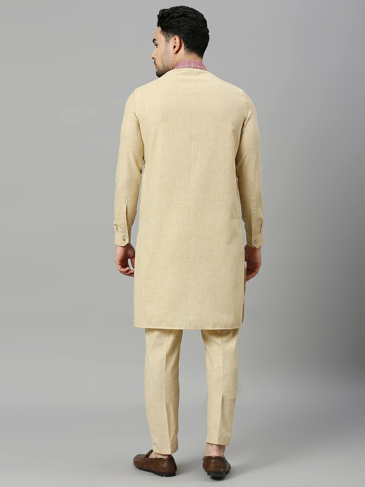 Kurta Set with Jute Cotton Nehru Jacket