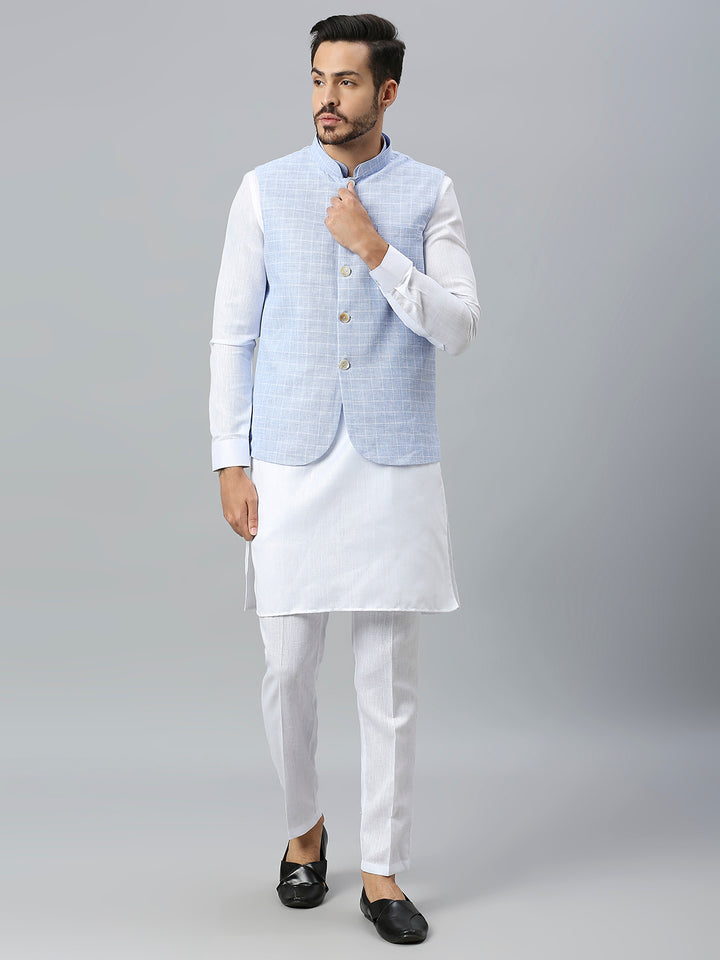 Kurta Set with Jute Cotton Nehru Jacket