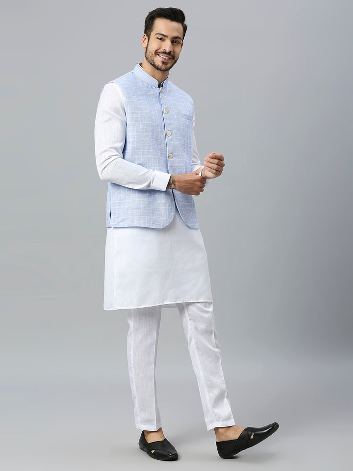 Kurta Set with Jute Cotton Nehru Jacket