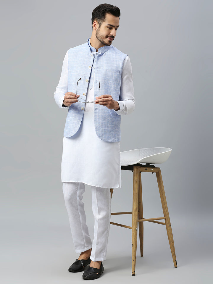 Kurta Set with Jute Cotton Nehru Jacket