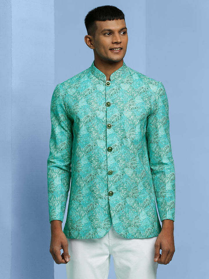 Abstract Motif Print Jodhpuri Shirt