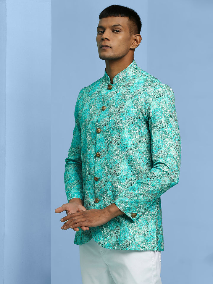 Abstract Motif Print Jodhpuri Shirt