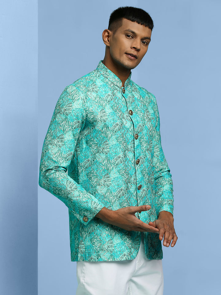 Abstract Motif Print Jodhpuri Shirt