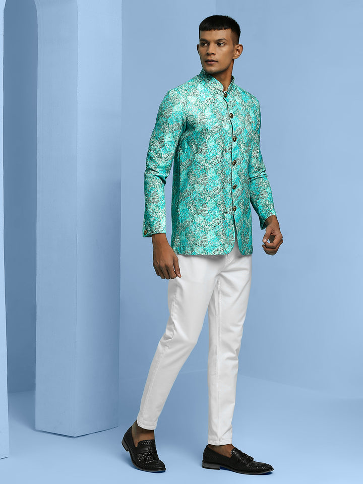 Abstract Motif Print Jodhpuri Shirt