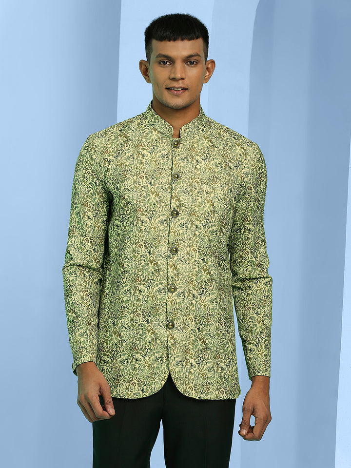 Ethnic Motif Print Jodhpuri Shirt