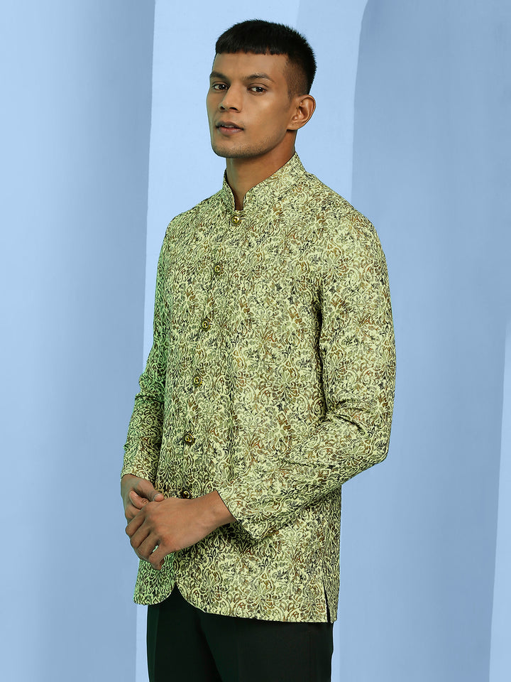 Ethnic Motif Print Jodhpuri Shirt