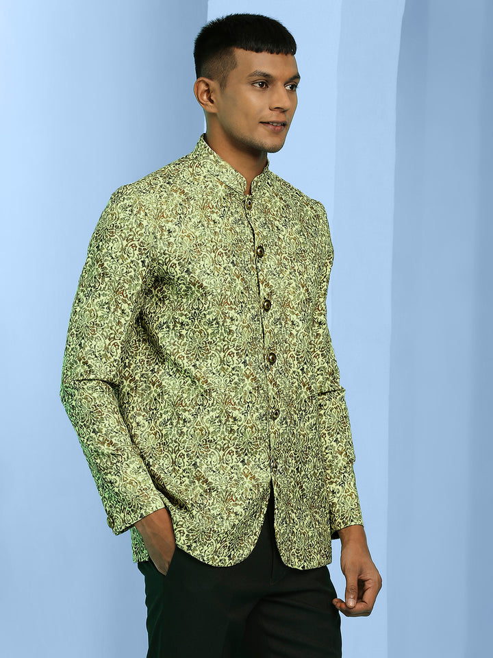 Ethnic Motif Print Jodhpuri Shirt