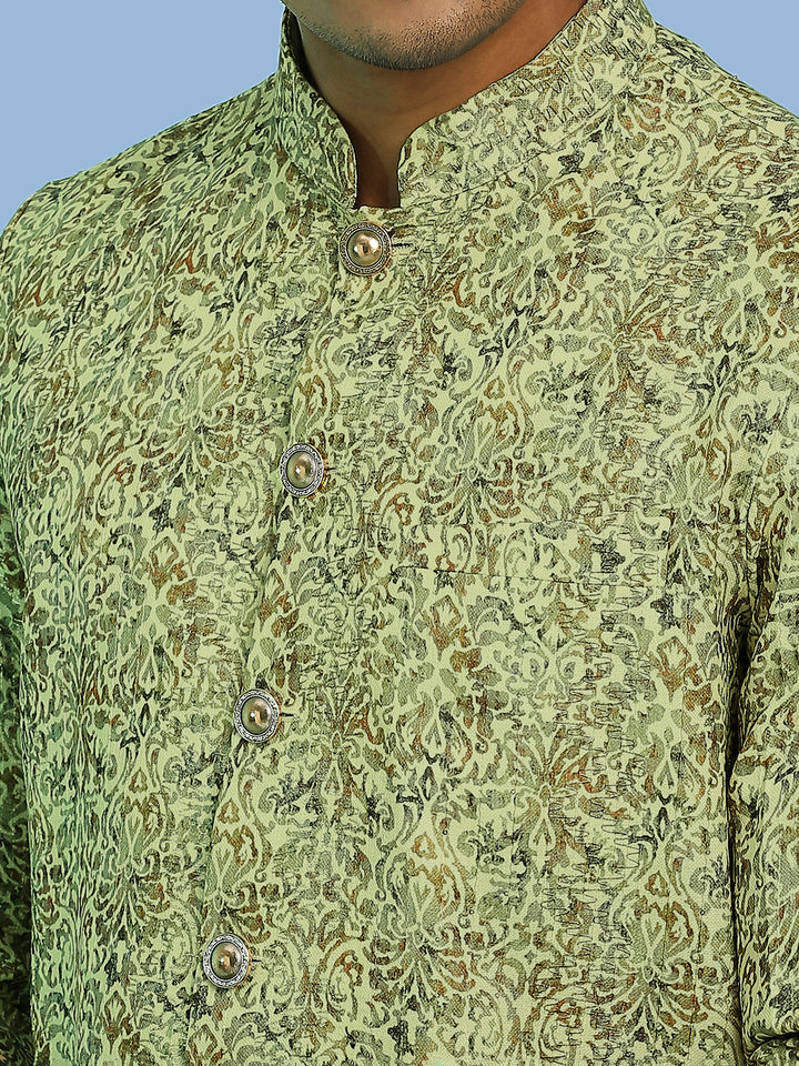 Ethnic Motif Print Jodhpuri Shirt