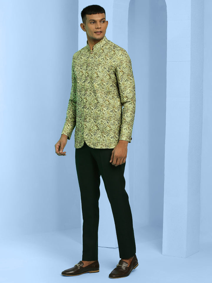 Ethnic Motif Print Jodhpuri Shirt