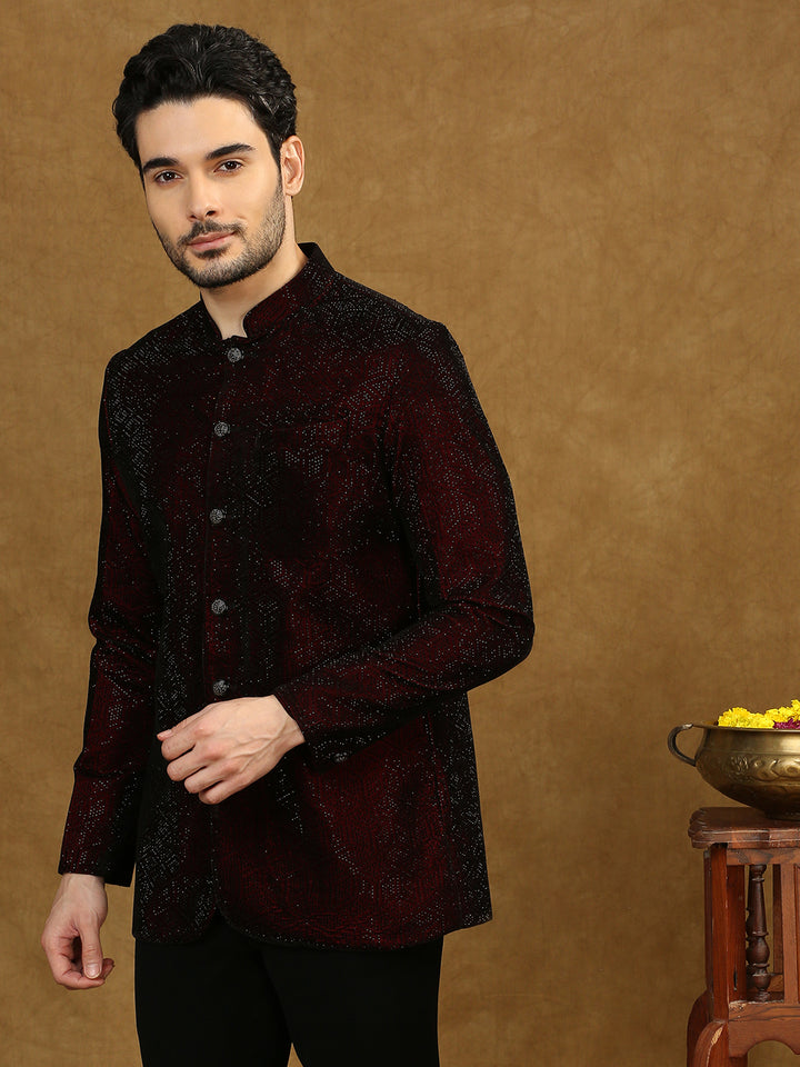 Velvet Jodhpuri Shirt