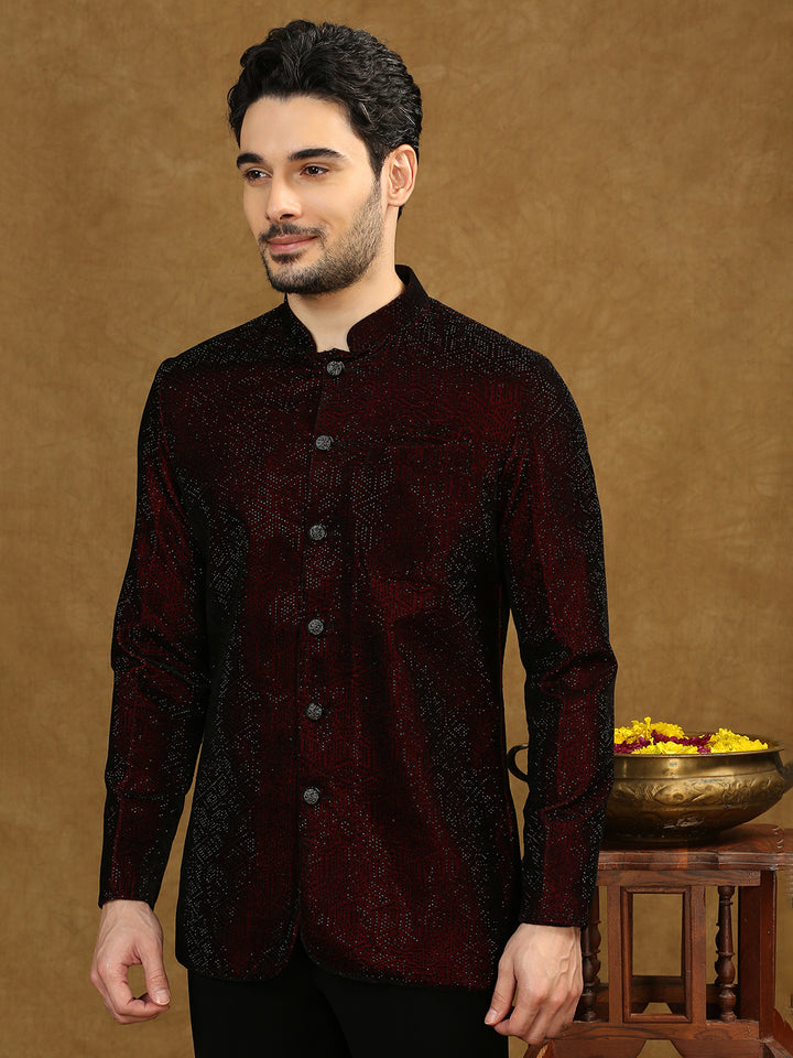 Velvet Jodhpuri Shirt