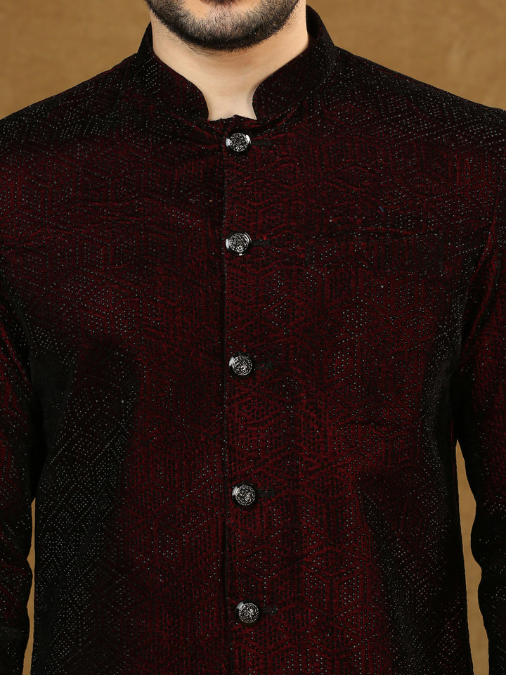 Velvet Jodhpuri Shirt