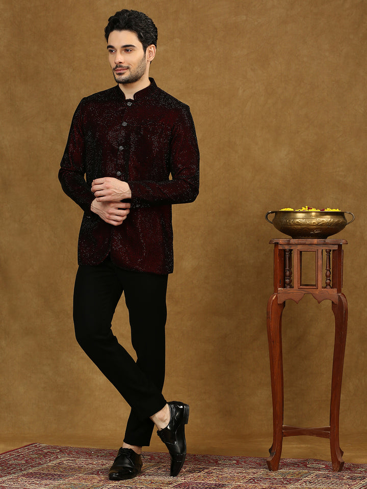 Velvet Jodhpuri Shirt