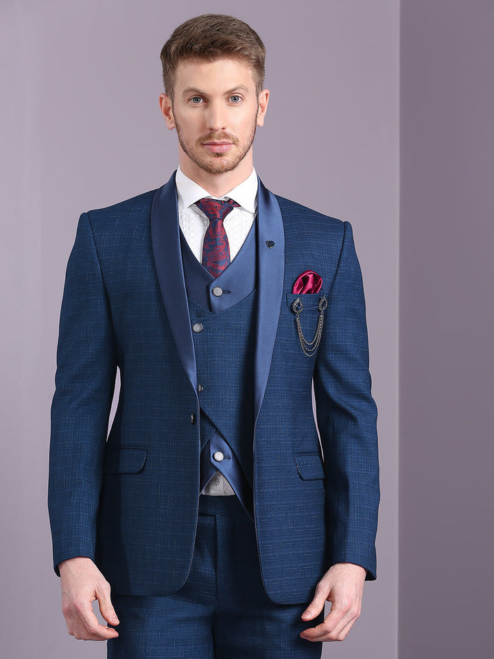 Self Design Suit with same fabric waistcoat
