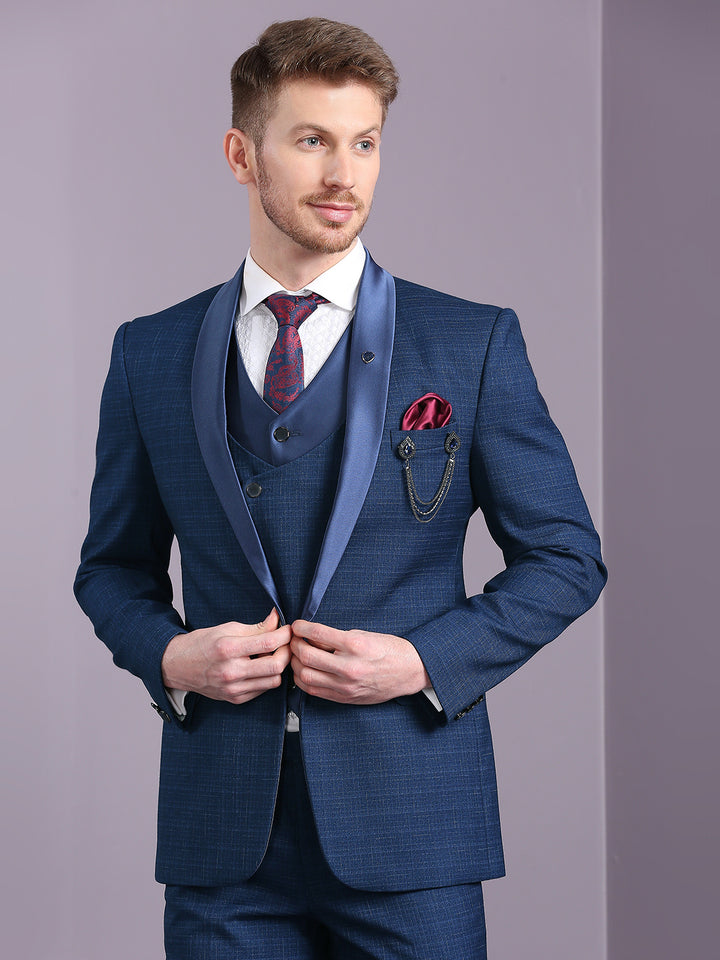 Self Design Suit with same fabric waistcoat