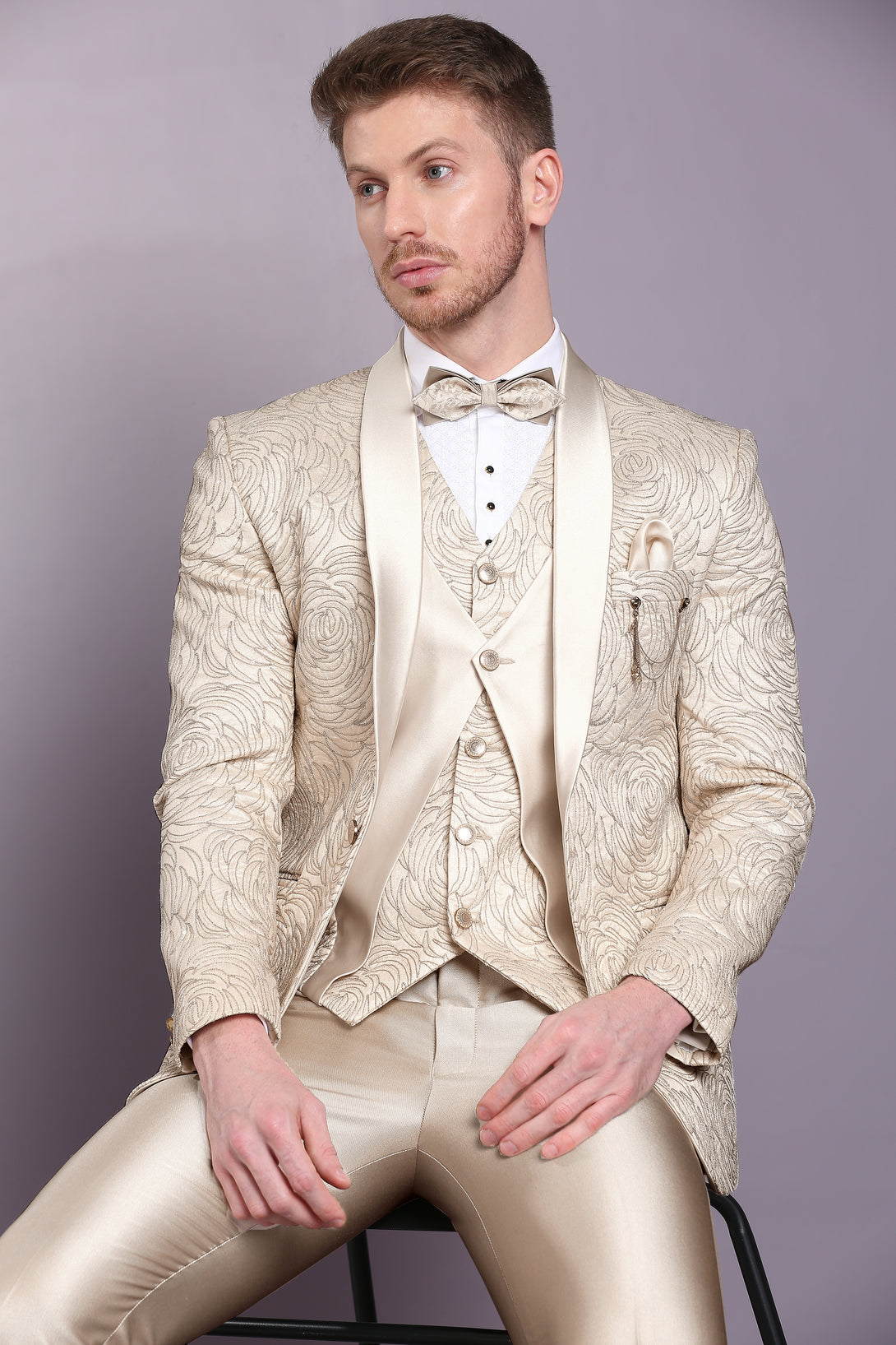 Suit with Golden Thread Work