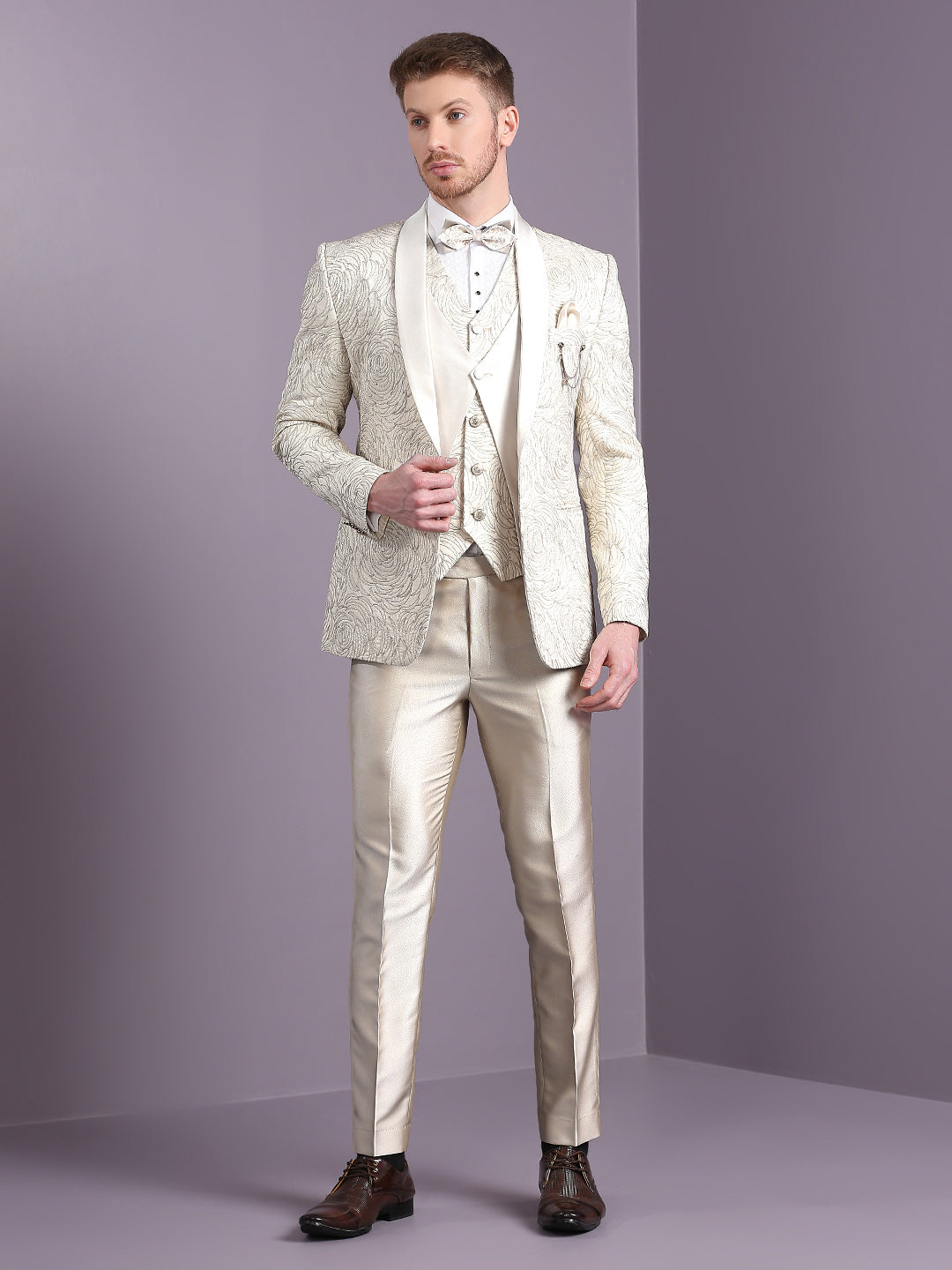 Suit with Golden Thread Work