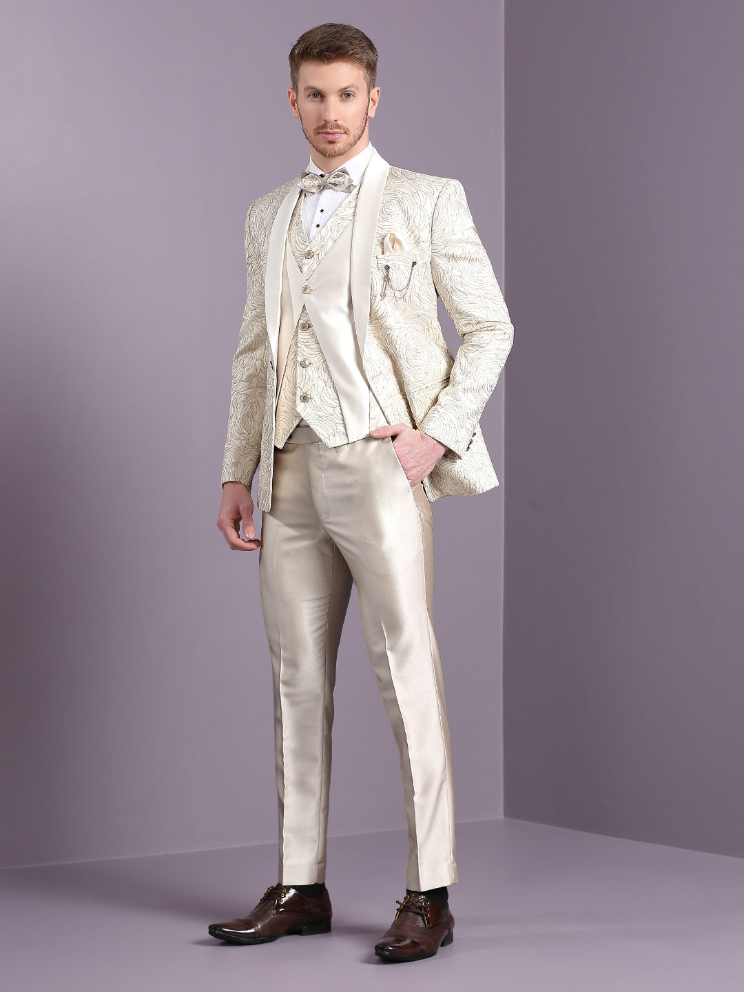 Suit with Golden Thread Work