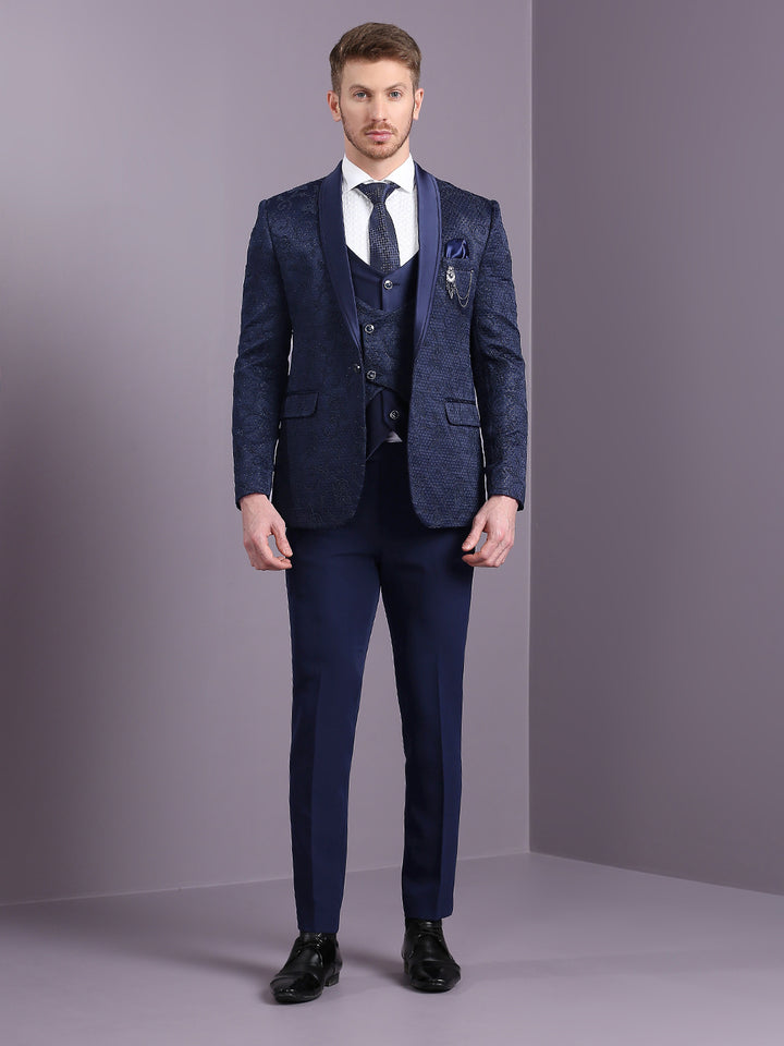 Jacquard Suit with Blue Dori Work