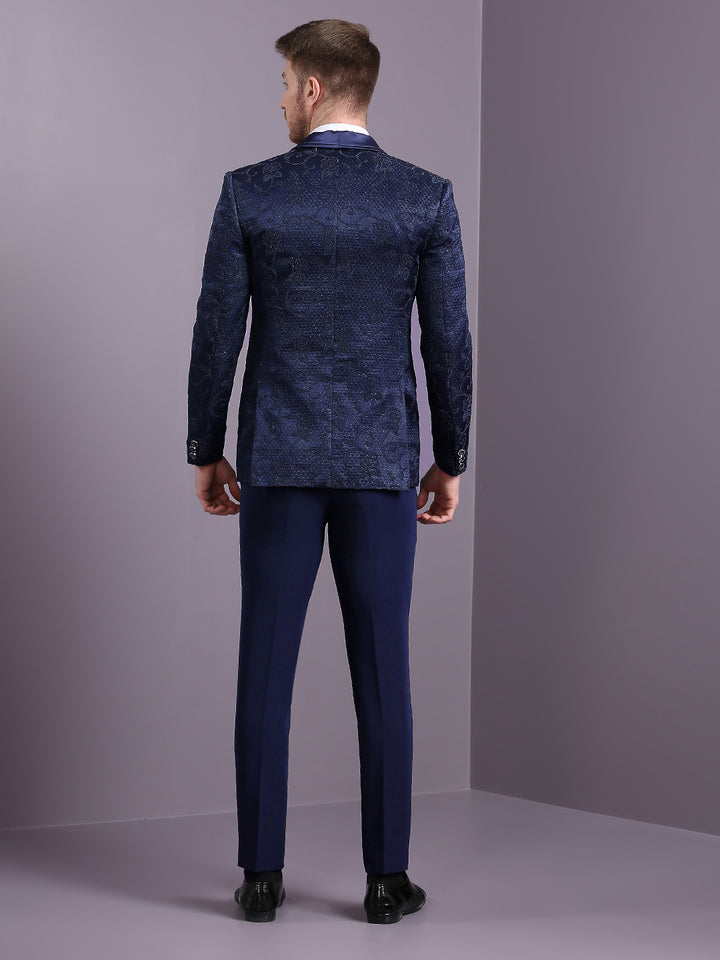 Jacquard Suit with Blue Dori Work