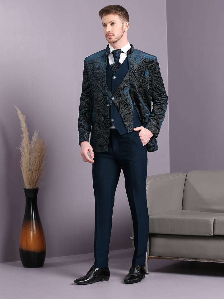 Velvet High Neck Suit