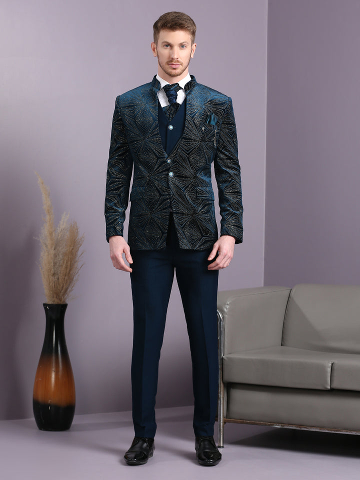 Velvet High Neck Suit