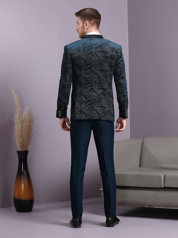 Velvet High Neck Suit