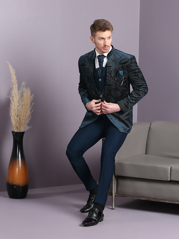 Velvet High Neck Suit