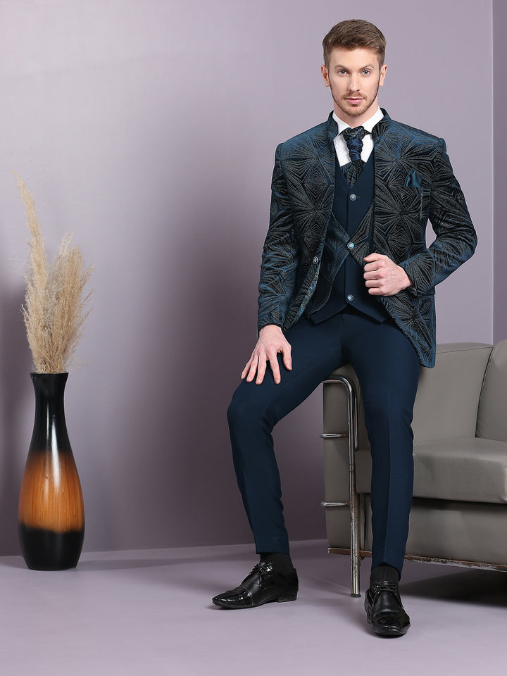 Velvet High Neck Suit