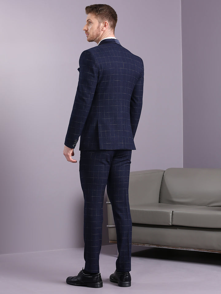 Suit with Blue and Cream Lining Checks