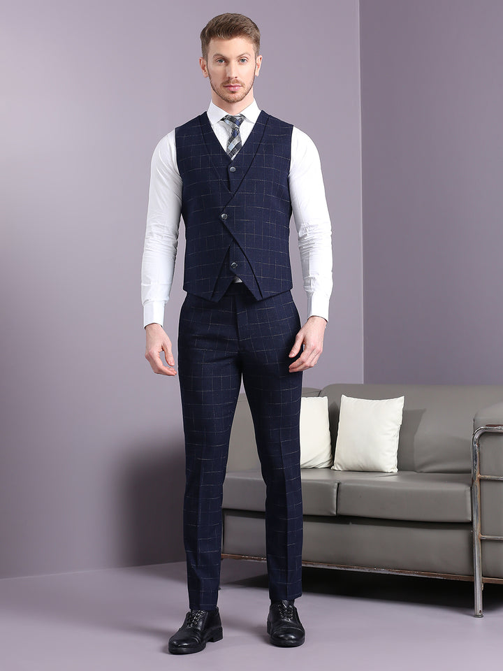 Suit with Blue and Cream Lining Checks