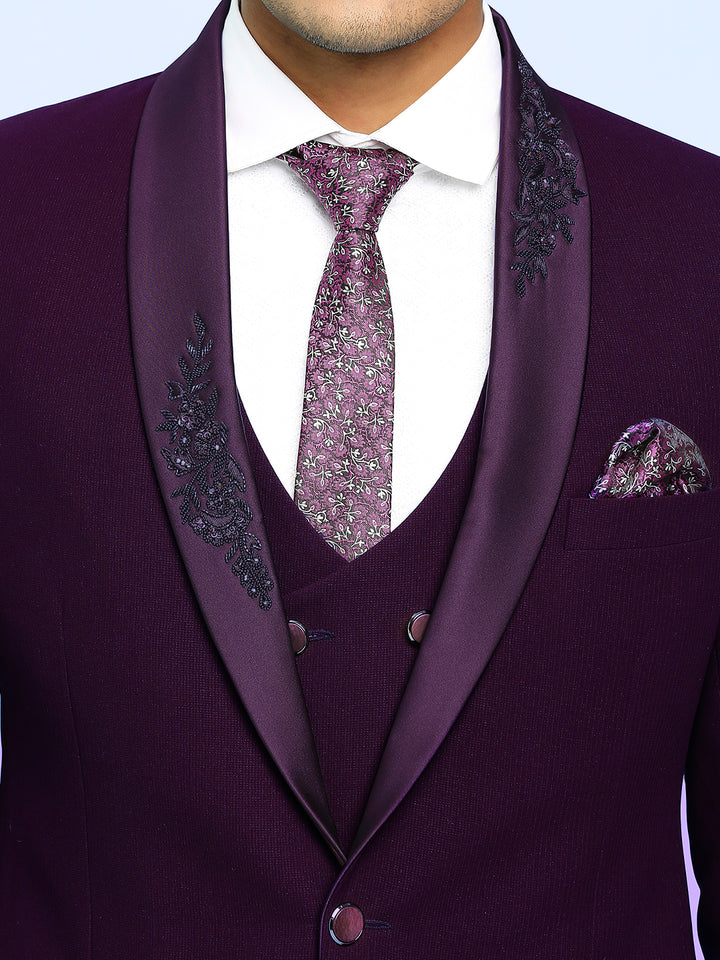 Suit with Boota Embroidery on lapels