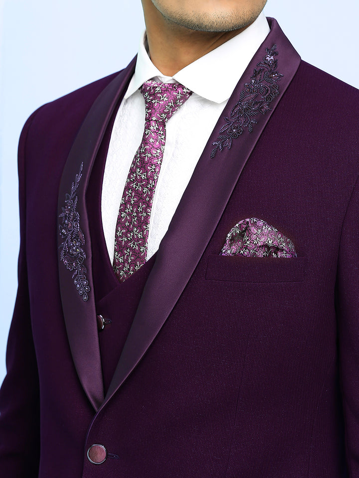 Suit with Boota Embroidery on lapels